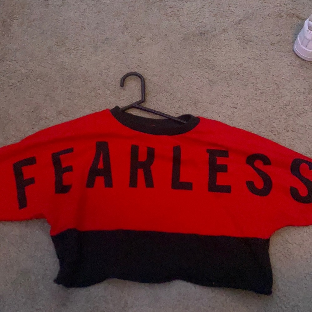 justice “fearless” crop top